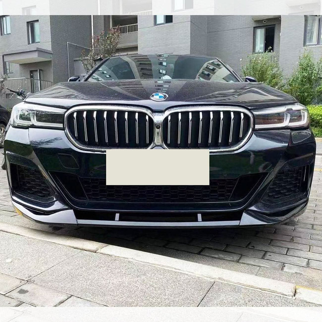 V Style Gloss Black Front Splitter for BMW G30 G31 5 Series LCI 21-24