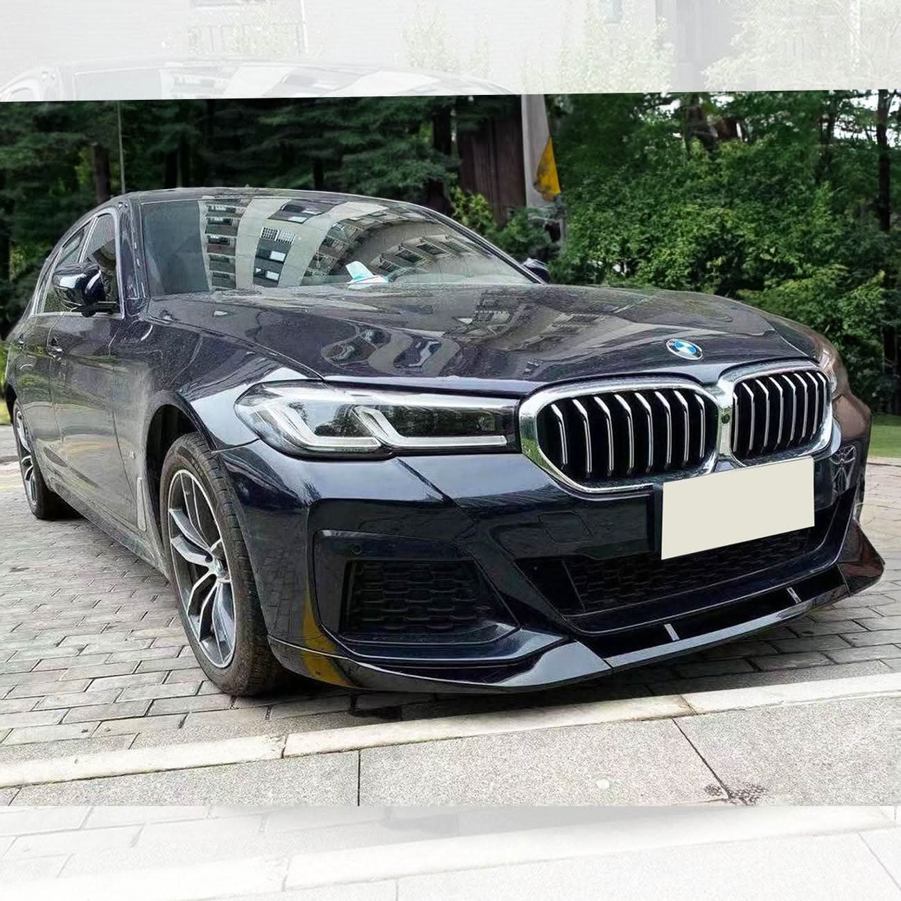 V Style Gloss Black Front Splitter for BMW G30 G31 5 Series LCI 21-24