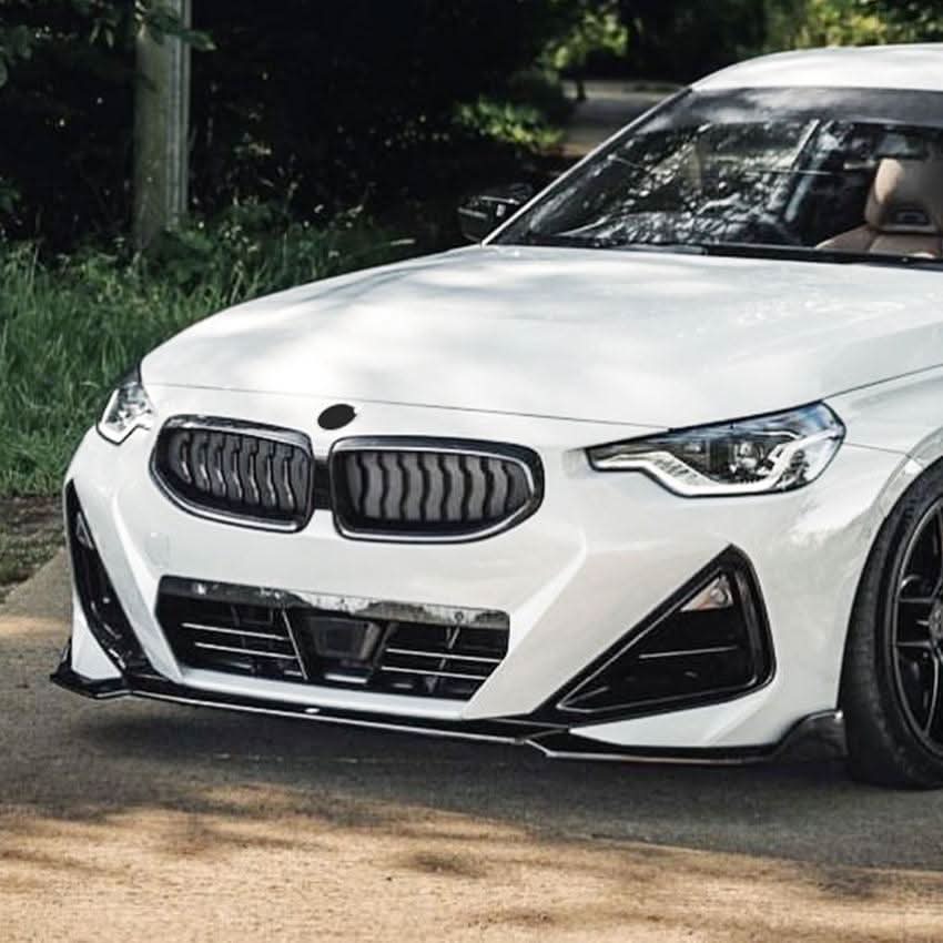 V Style Gloss Black Front Splitter for BMW G42 2 Series Coupe 21-Present