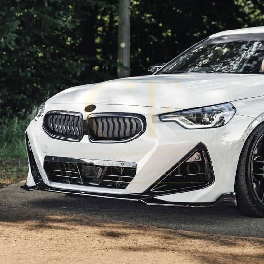 V Style Gloss Black Front Splitter for BMW G42 2 Series Coupe 21-Present