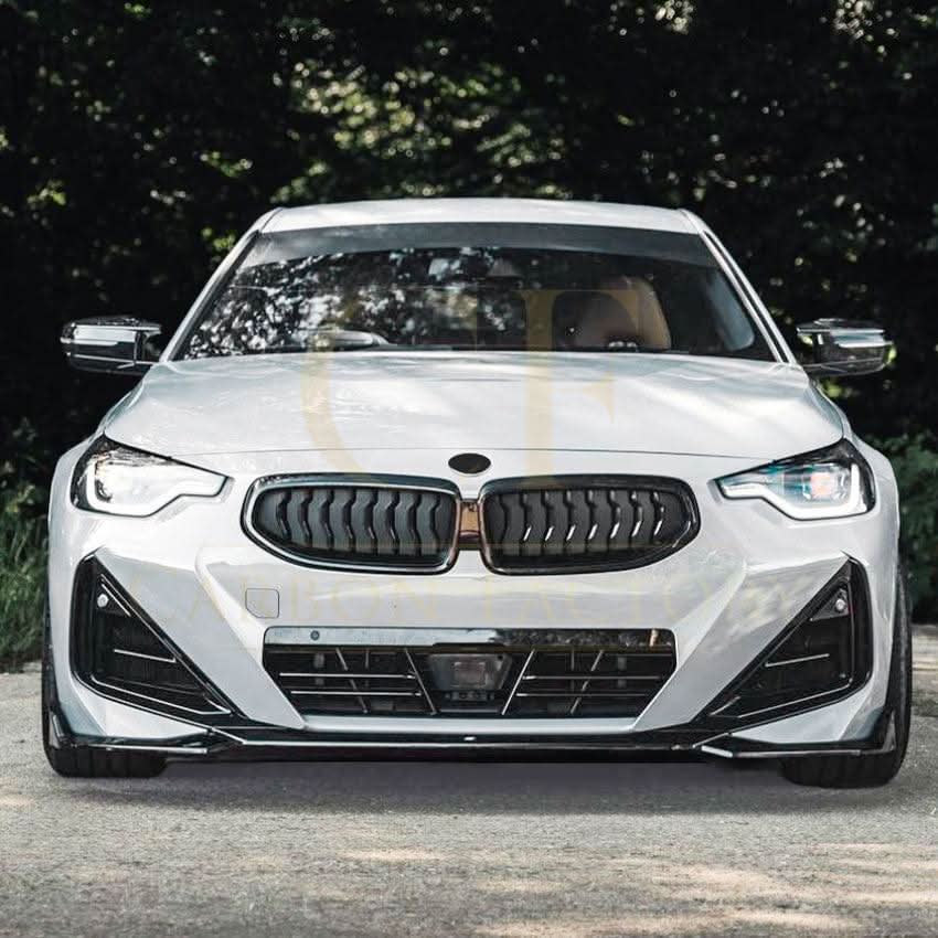 V Style Gloss Black Front Splitter for BMW G42 2 Series Coupe 21-Present