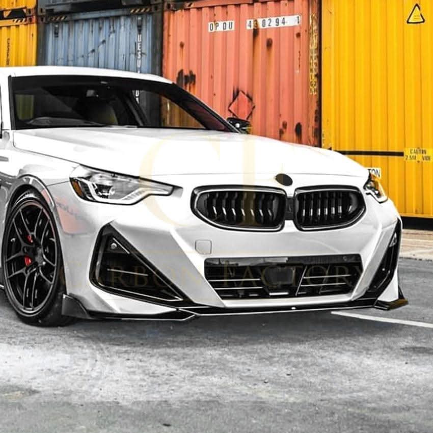 V Style Gloss Black Front Splitter for BMW G42 2 Series Coupe 21-Present