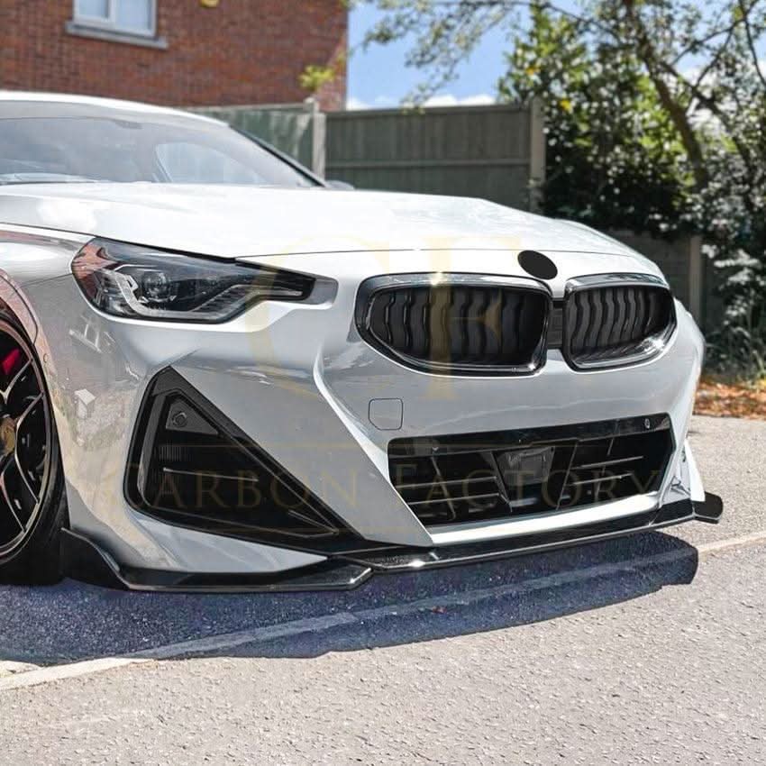 V Style Gloss Black Front Splitter for BMW G42 2 Series Coupe 21-Present