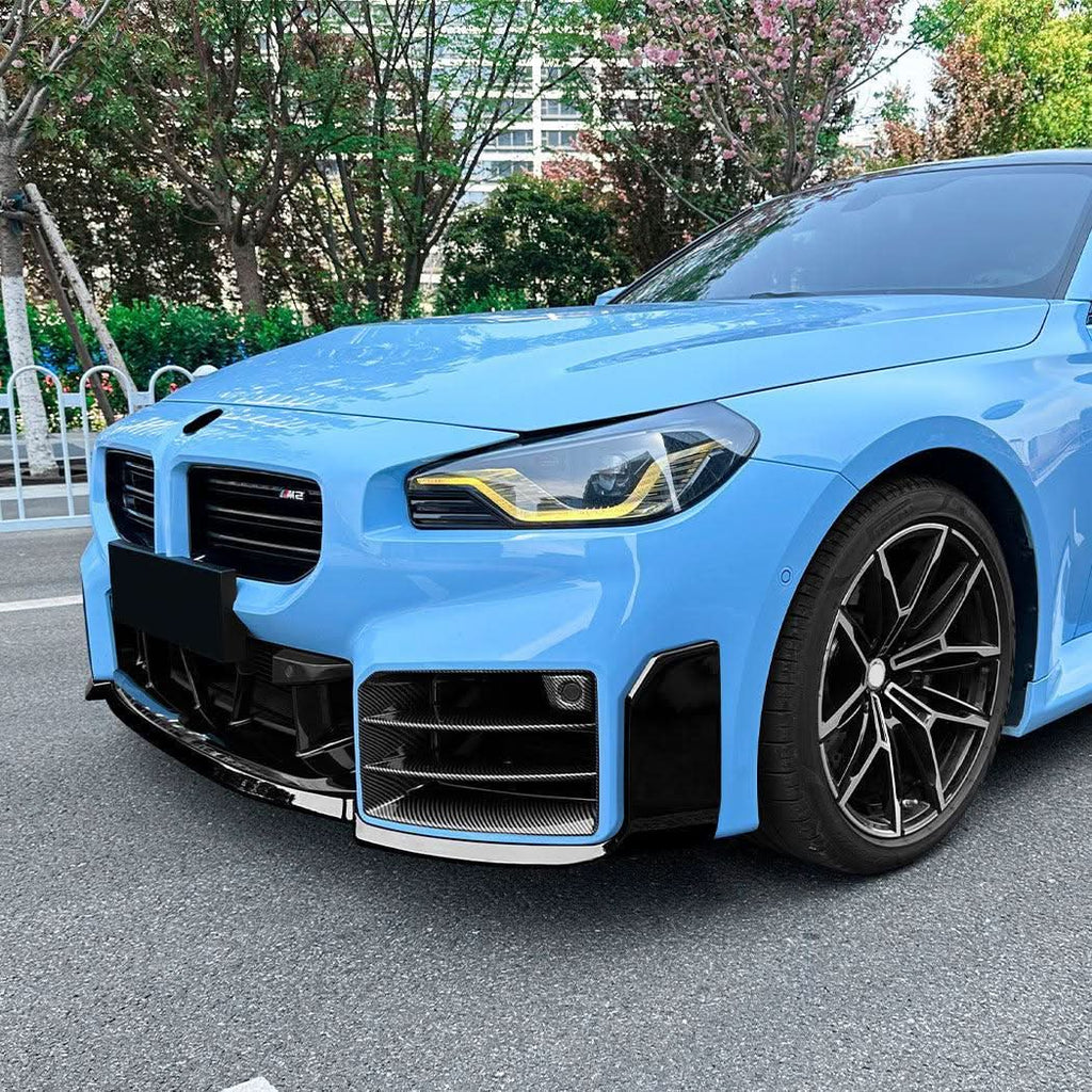 V Style Gloss Black Front Splitter for BMW G87 M2 23-Present
