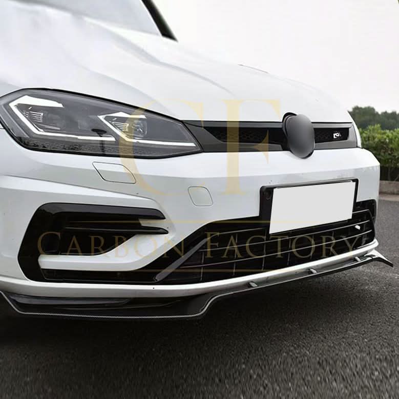 V Style Gloss Black Front Splitter for VW Golf MK7 MK7.5 GTI / R 13-20