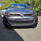 V Style Gloss Black Front Splitter for VW Golf MK7 MK7.5 GTI / R 13-20