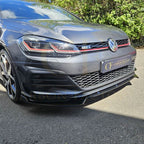 V Style Gloss Black Front Splitter for VW Golf MK7 MK7.5 GTI / R 13-20