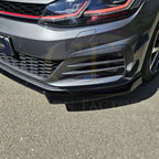 V Style Gloss Black Front Splitter for VW Golf MK7 MK7.5 GTI / R 13-20