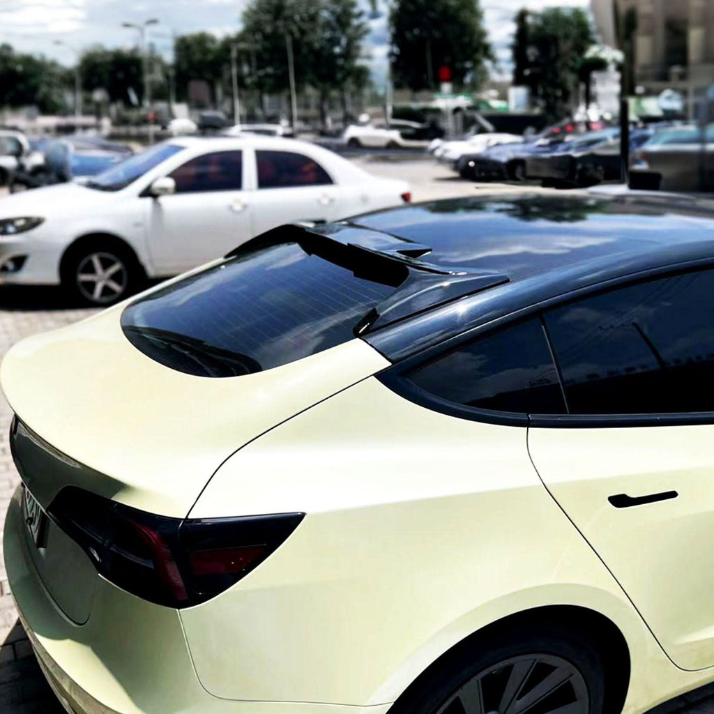 DK Style Gloss Black Roof Spoiler for Tesla Model 3 19-23