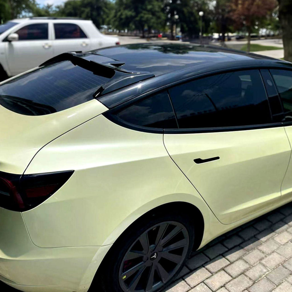 DK Style Gloss Black Roof Spoiler for Tesla Model 3 19-23