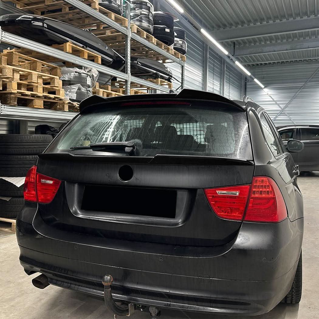 V Style Gloss Black Mid Spoiler for BMW E91 Estate 3 Series 05-13