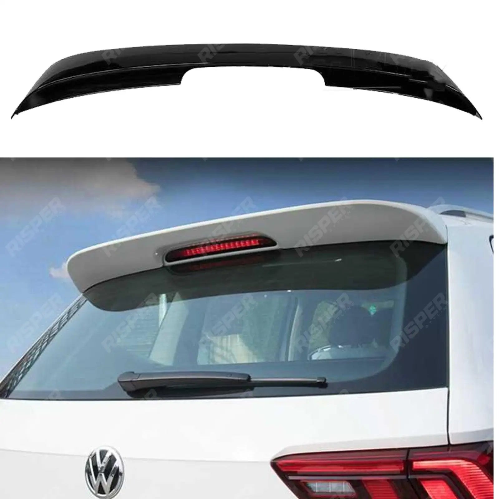Gloss Black V1 Rear Spoiler For Volkswagen Tiguan 2017 Onwards