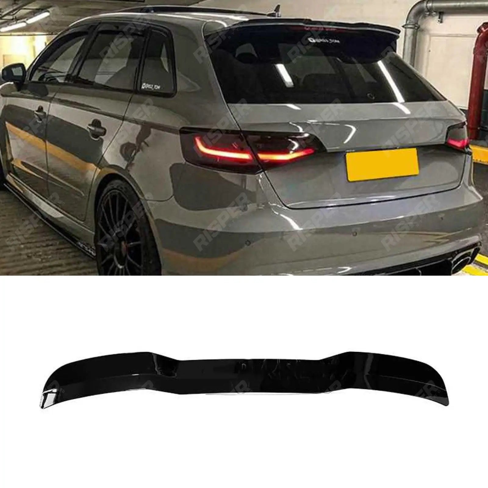Hatch Rear Spoiler Cap In Gloss Black For Audi A3 (8V) 2014-2020