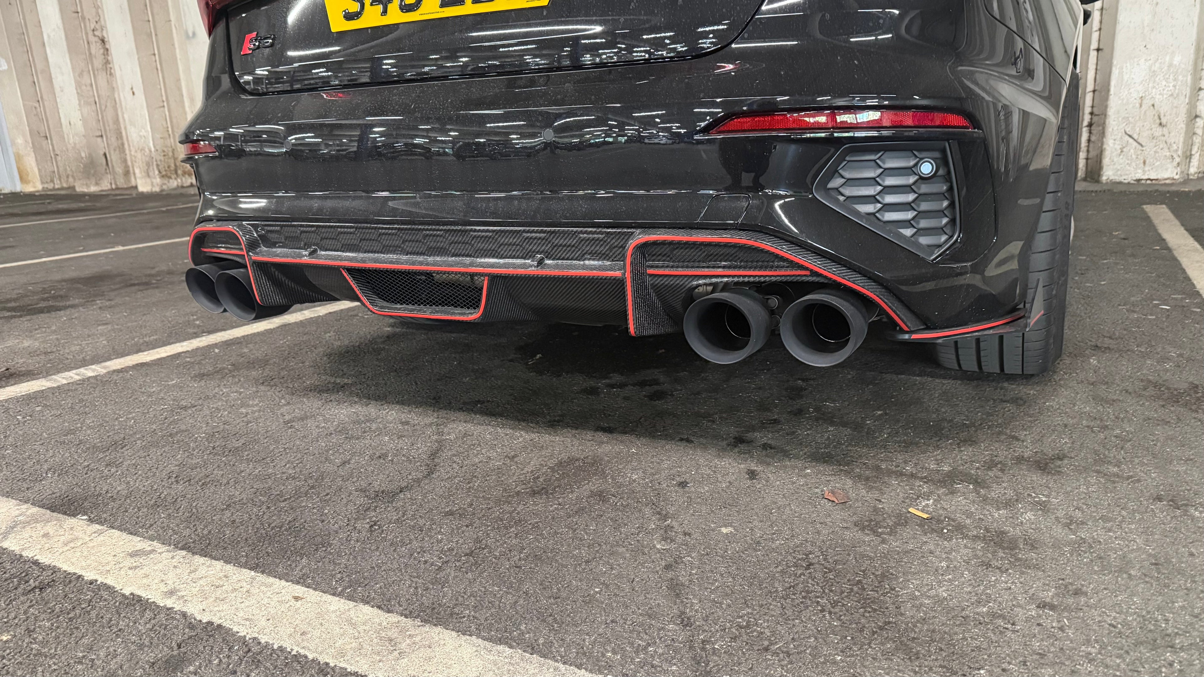 V Style Carbon Fibre Rear Diffuser for Audi S3 Saloon 21-Present