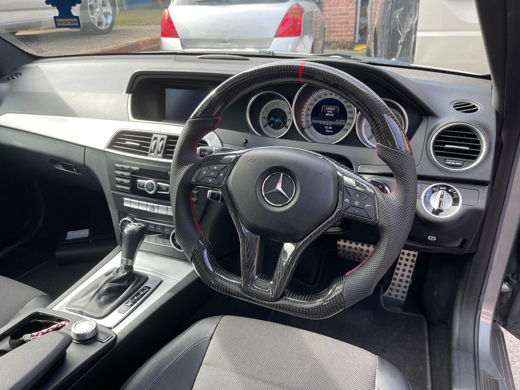 Mercedes C Class W204 Custom Carbon Fibre Steering Wheel (2011 - 2014 Models W204 facelift)