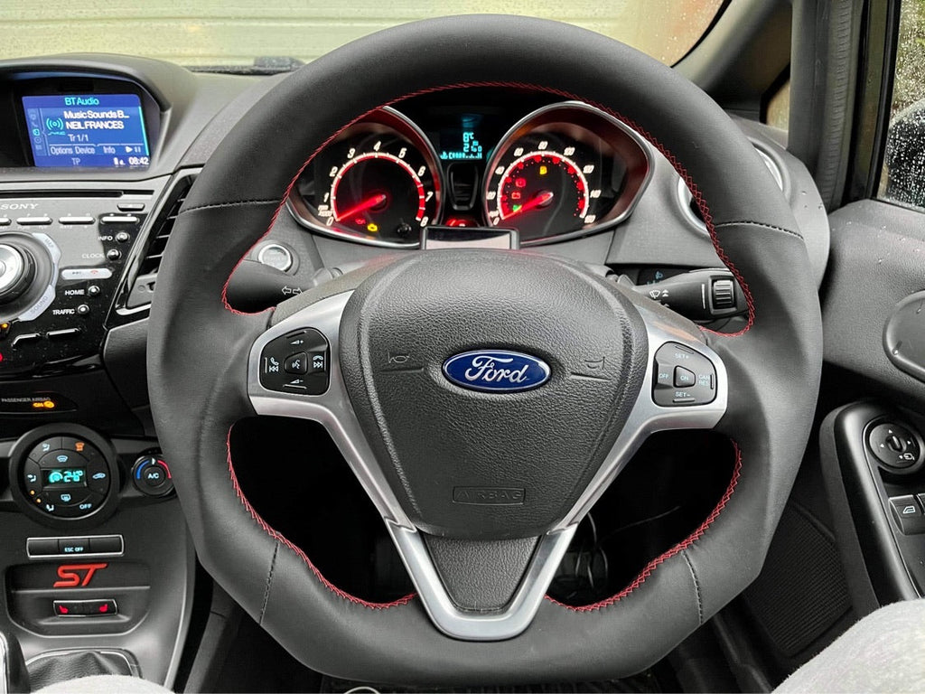 Ford Fiesta Full Leather / Alcantara Custom Steering Wheel (MK7 / MK7.5 - 2009 to 2017)