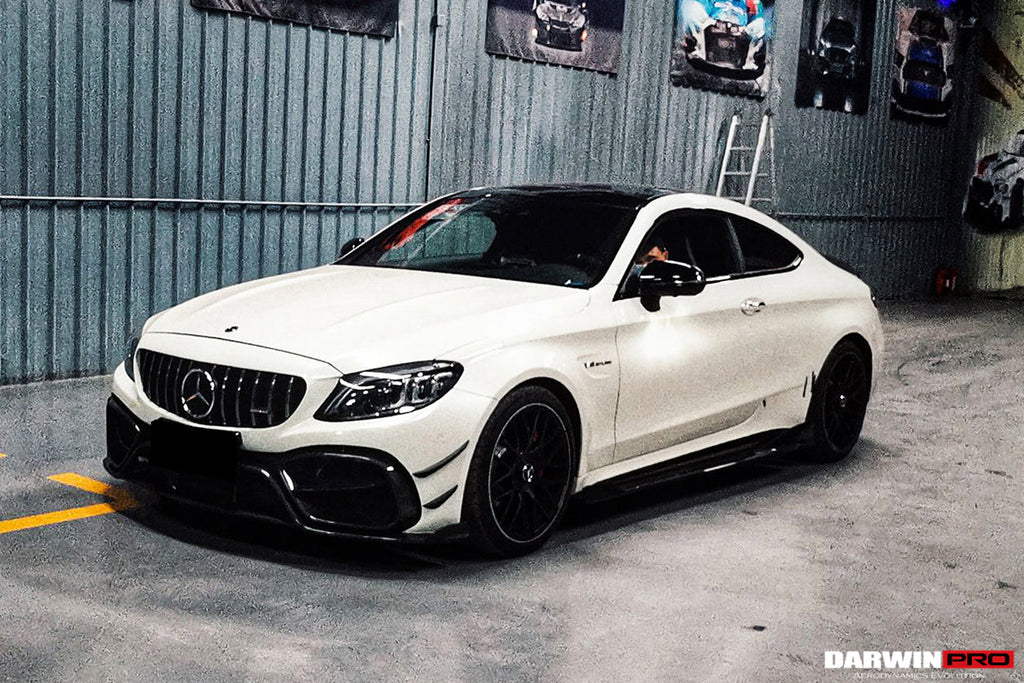DARWINPRO - MERCEDES BENZ W205 C63 & C6S AMG COUPE 2015 -2021 PARTIAL CARBON FIBER FRONT BUMPER WITH CANARDS
