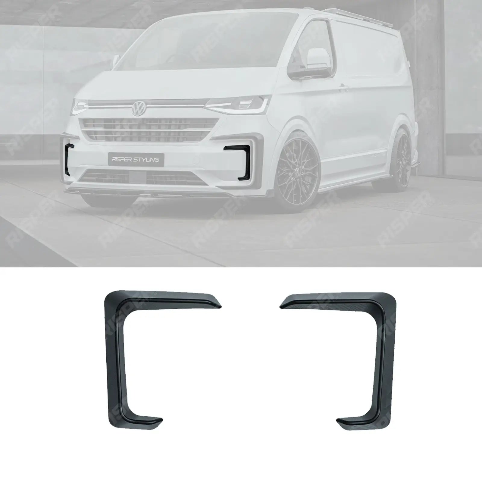 Inner Canard Loops In Gloss Black For Volkswagen Transporter T7 2025 on
