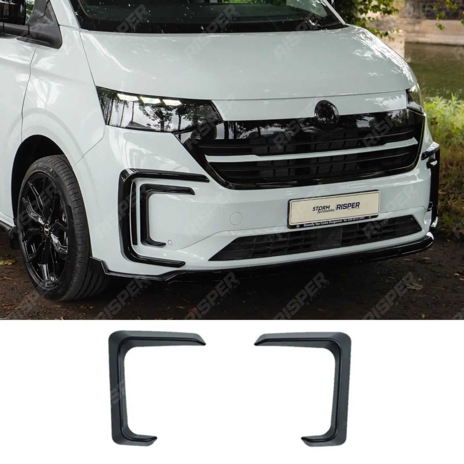 Inner Canard Loops In Gloss Black For Volkswagen Transporter T7 2025 on