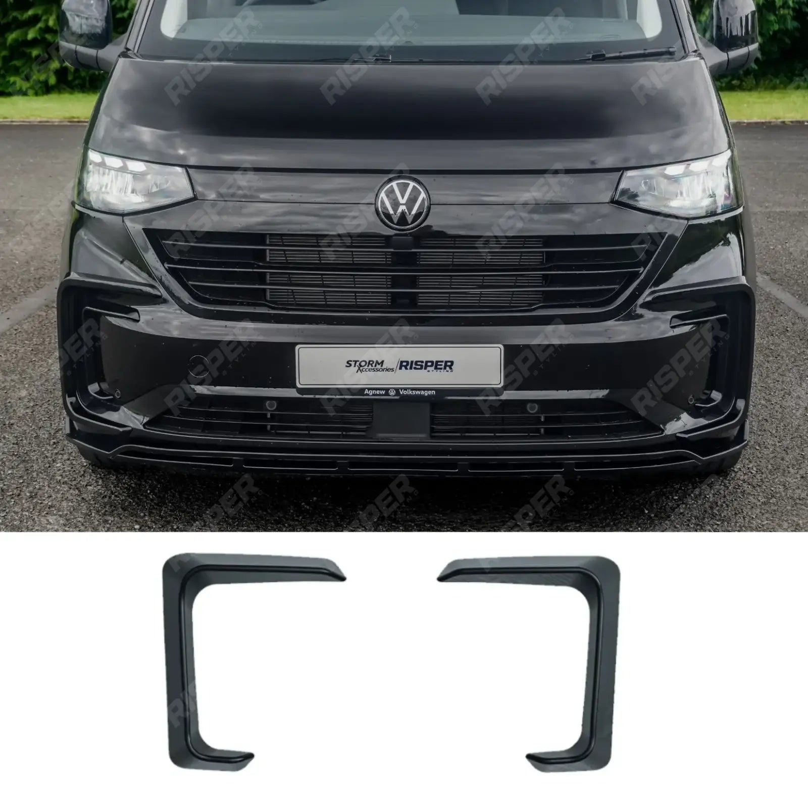 Inner Canard Loops In Gloss Black For Volkswagen Transporter T7 2025 on