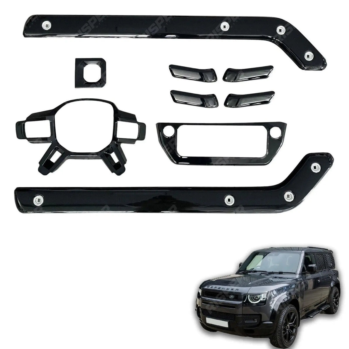 Interior Trim Kit In Gloss Black For Land Rover Defender L663 2020-2024