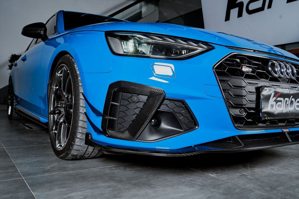 KARBEL - AUDI A4 S LINE / S4 B9.5 CARBON FIBRE FRONT BUMPER CANARDS