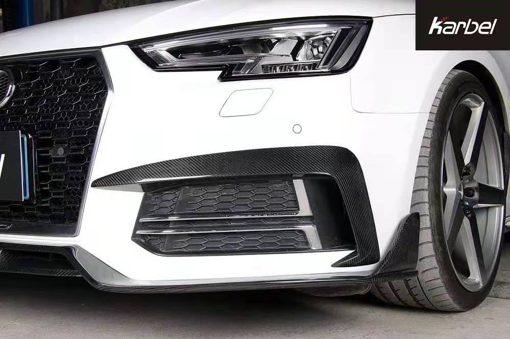 KARBEL - AUDI A4 / S4 B9 CARBON FIBRE FRONT BUMPER TRIM / VALANCES