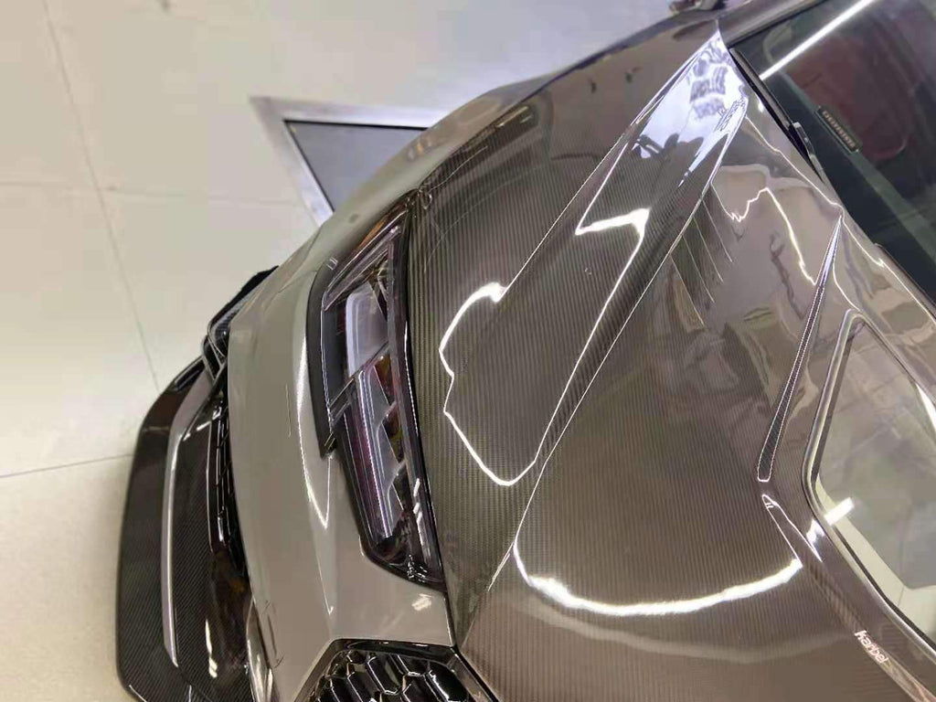 KARBEL - AUDI A4 / S4 / RS4 B9 B9.5 CARBON FIBRE TRANSPARENT HOOD / BONNET V2