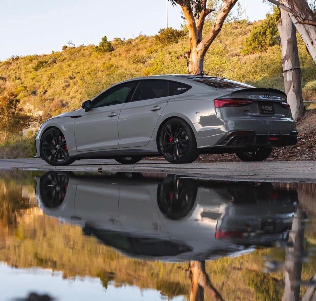 KARBEL - AUDI A5 / S5 B9.5 DRY CARBON FIBRE REAR DIFFUSER WITH BRAKE LIGHT V1