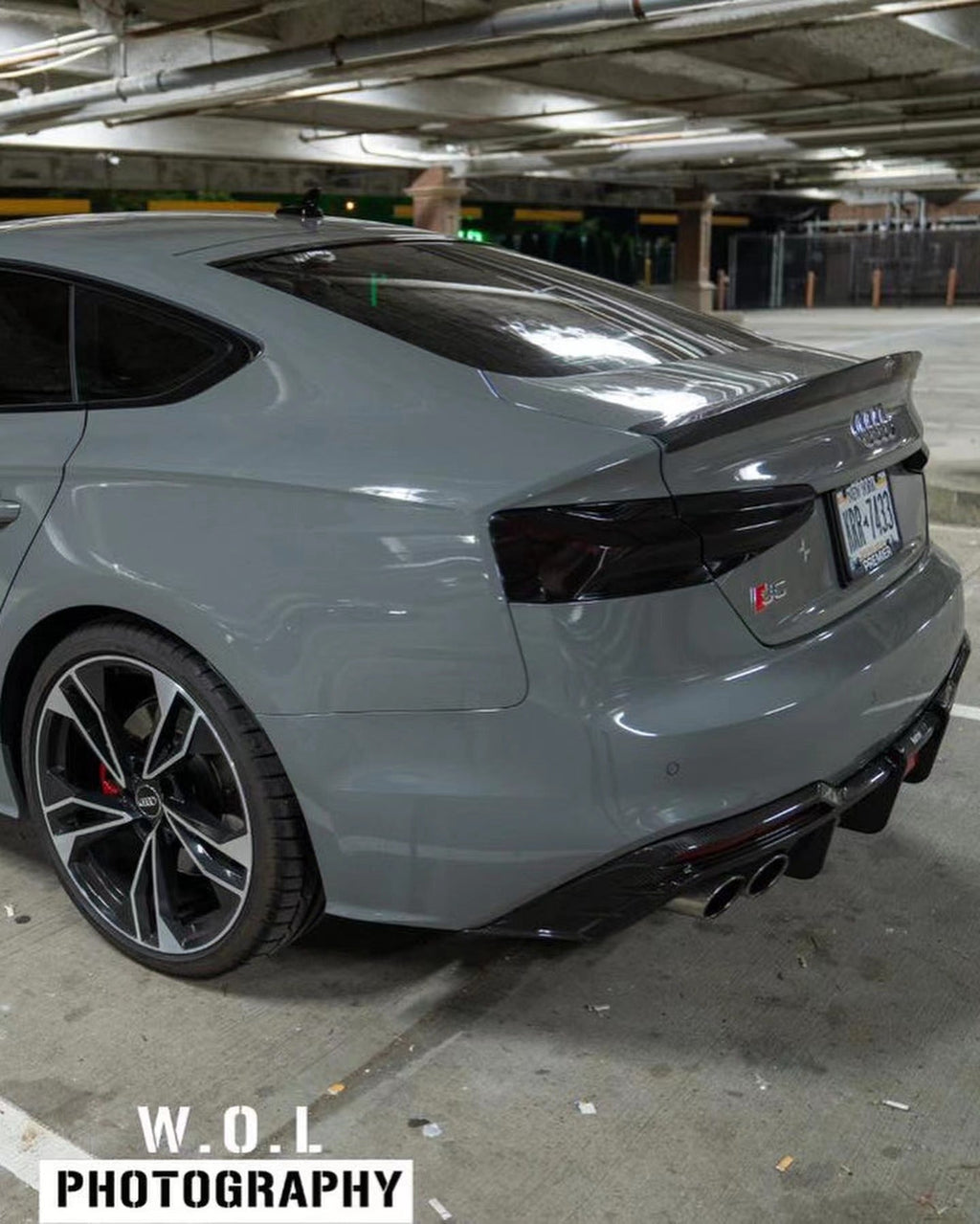 KARBEL - AUDI A5 / S5 B9.5 DRY CARBON FIBRE REAR DIFFUSER WITH BRAKE LIGHT V1