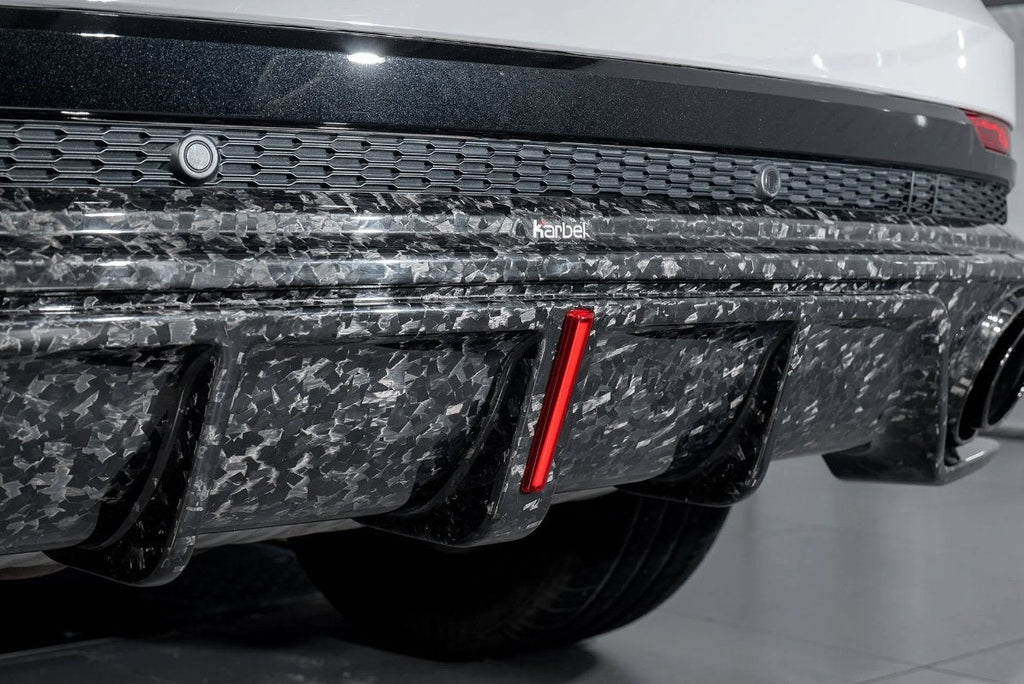 KARBEL - AUDI SQ8 Q8 S-LINE CARBON FIBRE LED REAR DIFFUSER