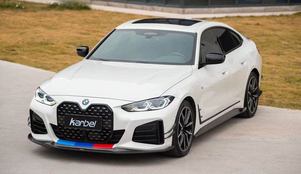 KARBEL - BMW i4 / 4 SERIES GRAN COUPE G26 CARBON FIBRE FRONT BUMPER CANARDS