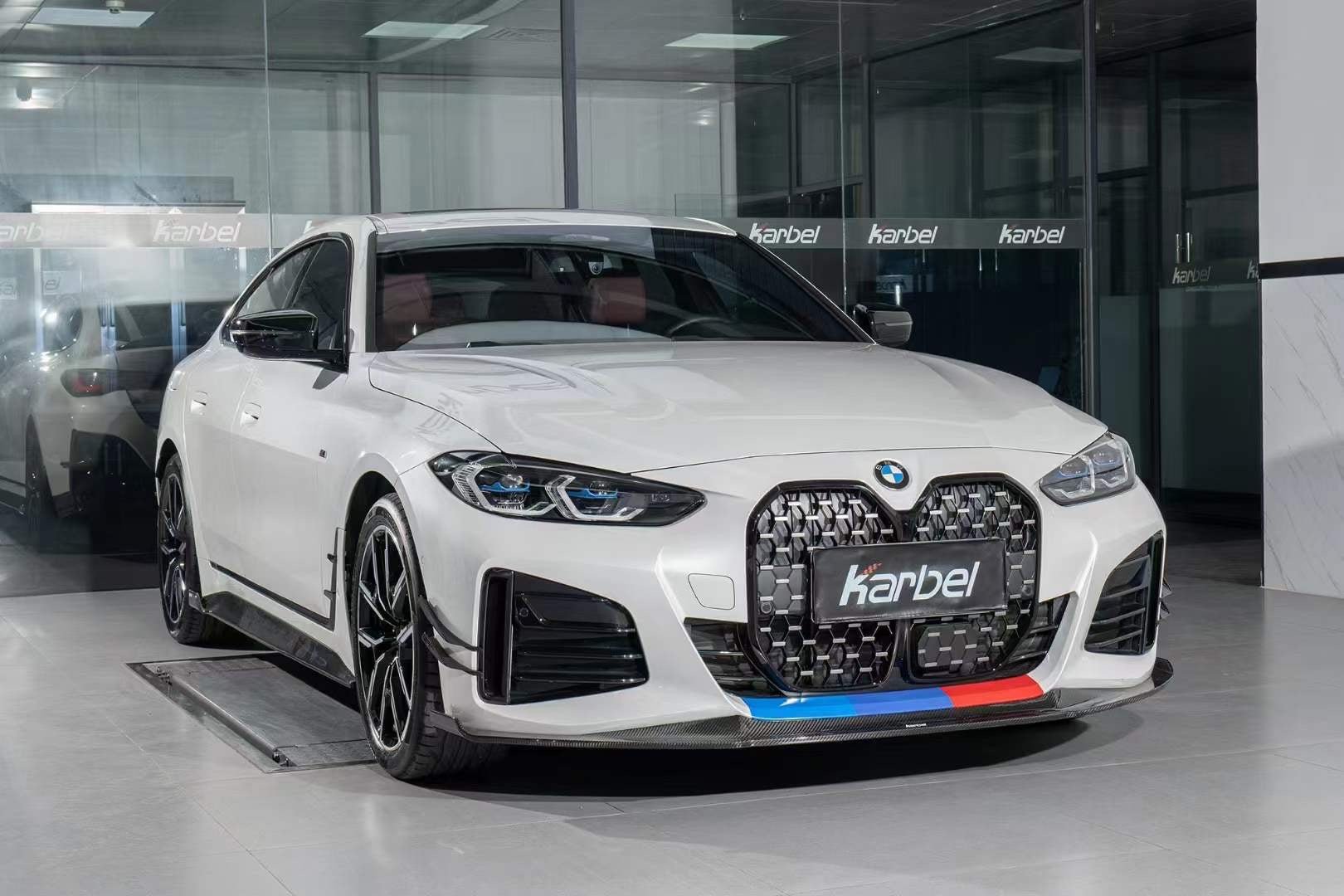 KARBEL - BMW i4 / 4 SERIES GRAN COUPE G26 CARBON FIBRE FRONT BUMPER CANARDS