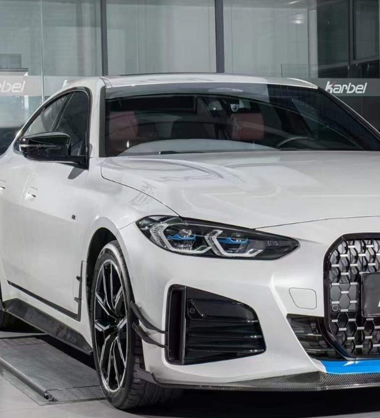 KARBEL - BMW i4 / 4 SERIES GRAN COUPE G26 CARBON FIBRE FRONT BUMPER CANARDS