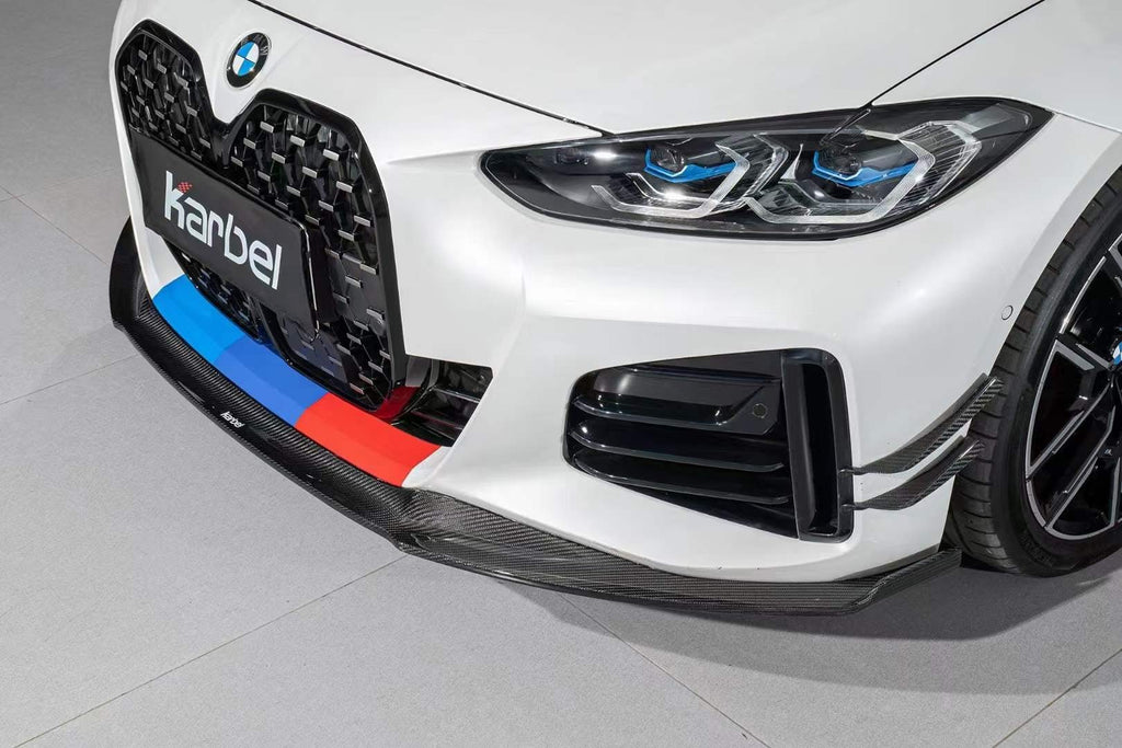 KARBEL - BMW i4 / 4 SERIES GRAN COUPE G26 CARBON FIBRE FRONT BUMPER CANARDS