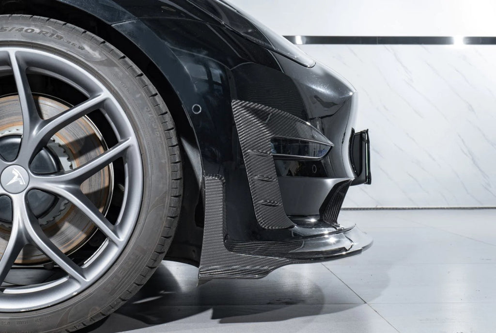 KARBEL - TESLA MODEL 3 DRY CARBON FIBRE FRONT LIP SPLITTER