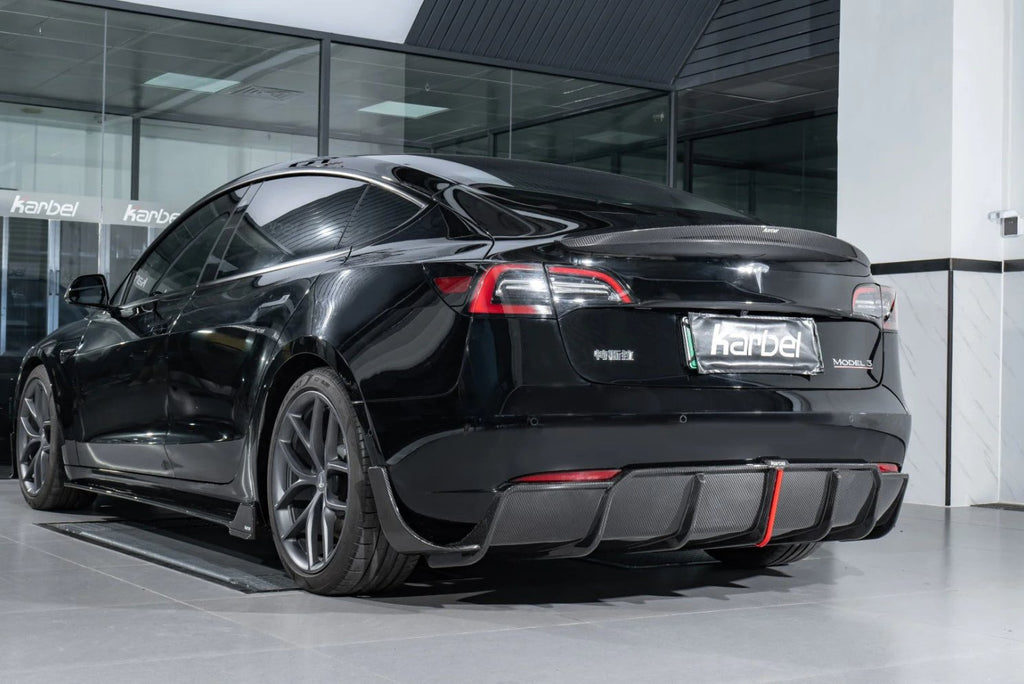 KARBEL - TESLA MODEL 3 DRY CARBON FIBRE SIDE SKIRTS