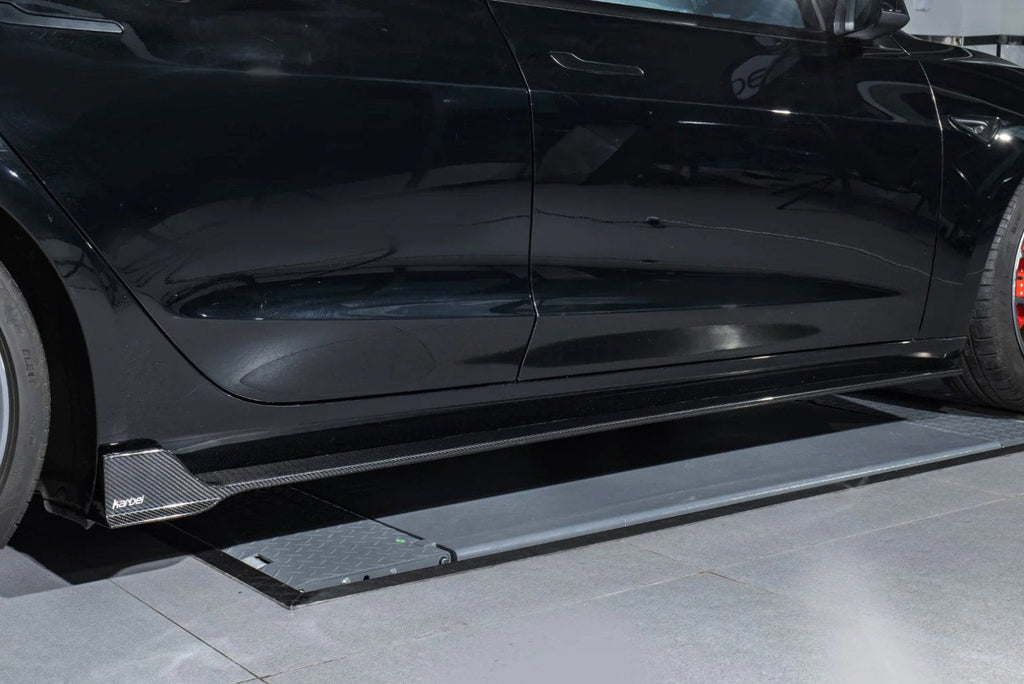 KARBEL - TESLA MODEL 3 DRY CARBON FIBRE SIDE SKIRTS