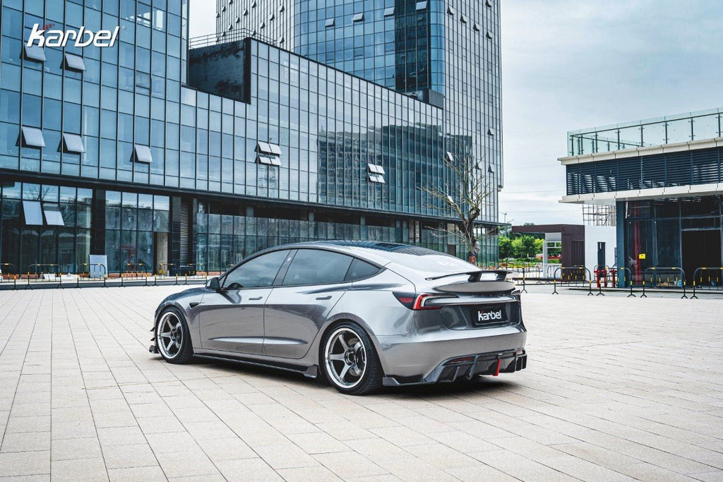 KARBEL- TESLA MODEL 3 HIGHLAND 2024+ CARBON FIBRE REAR DIFFUSER + REAR SIDE SKIRTS