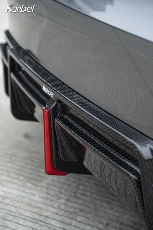 KARBEL- TESLA MODEL 3 HIGHLAND 2024+ CARBON FIBRE REAR DIFFUSER + REAR SIDE SKIRTS