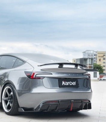 KARBEL- TESLA MODEL 3 HIGHLAND 2024+ CARBON FIBRE REAR DIFFUSER + REAR SIDE SKIRTS