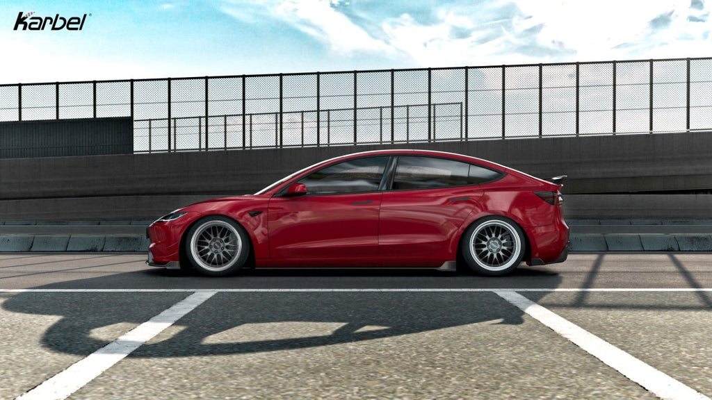 KARBEL- TESLA MODEL 3 HIGHLAND 2024+ CARBON FIBRE SIDE SKIRTS