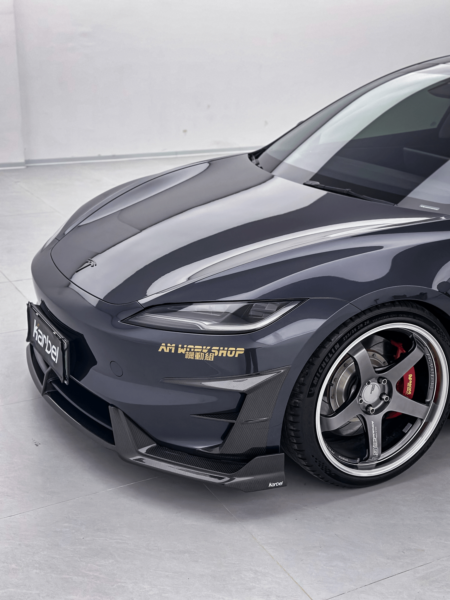 KARBEL - TESLA MODEL 3P PERFORMANCE HIGHLAND DRY CARBON FIBER FRONT LIP