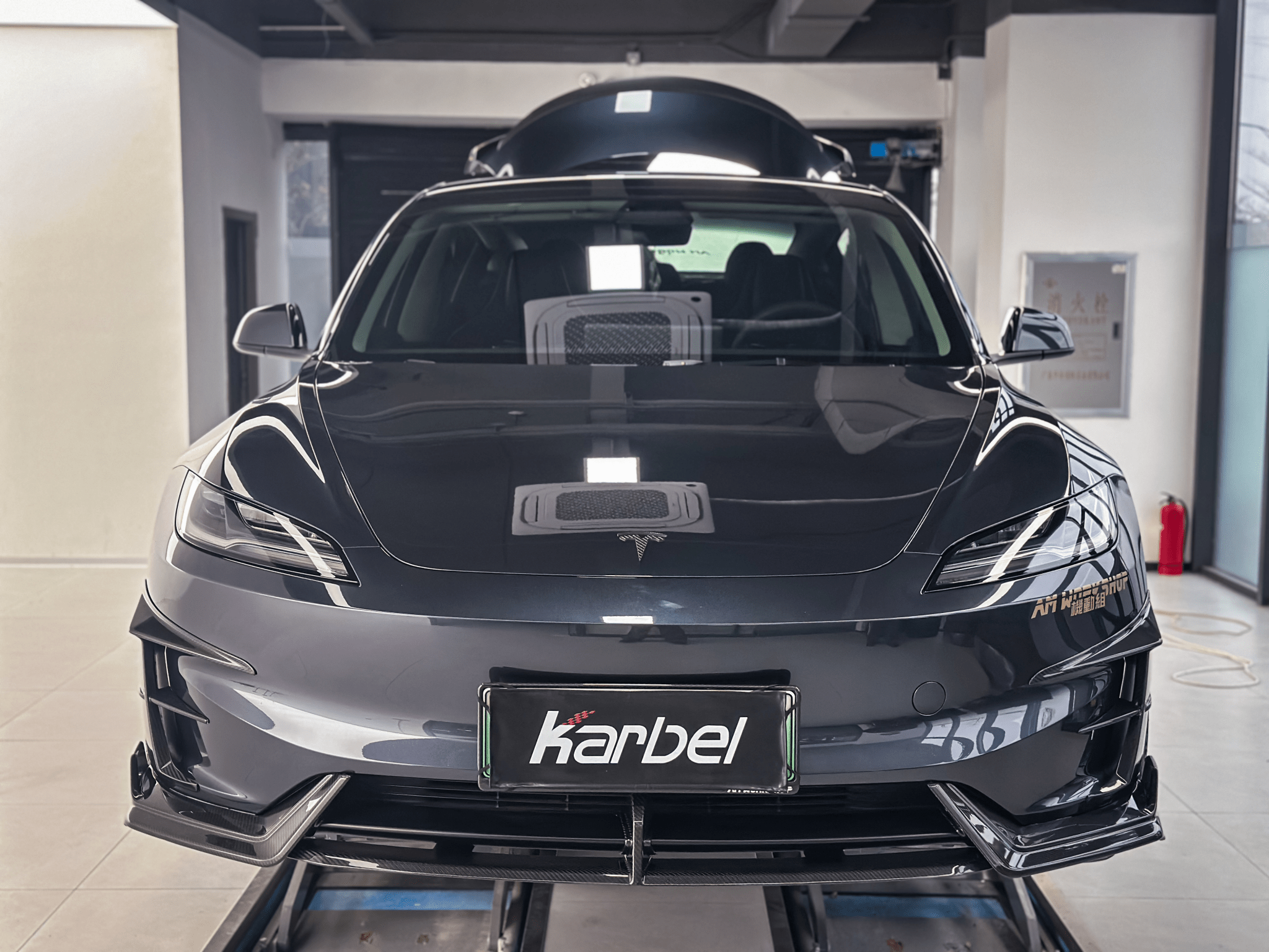 KARBEL - TESLA MODEL 3P PERFORMANCE HIGHLAND DRY CARBON FIBER FRONT VALANCES