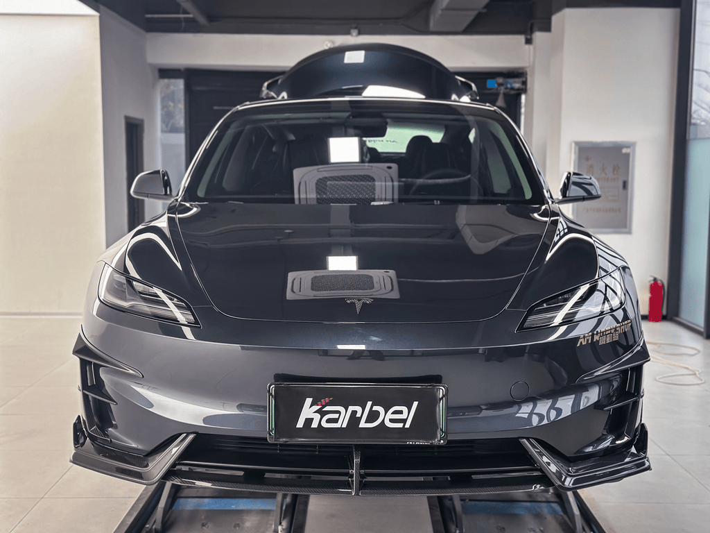KARBEL - TESLA MODEL 3P PERFORMANCE HIGHLAND DRY CARBON FIBER FRONT LIP