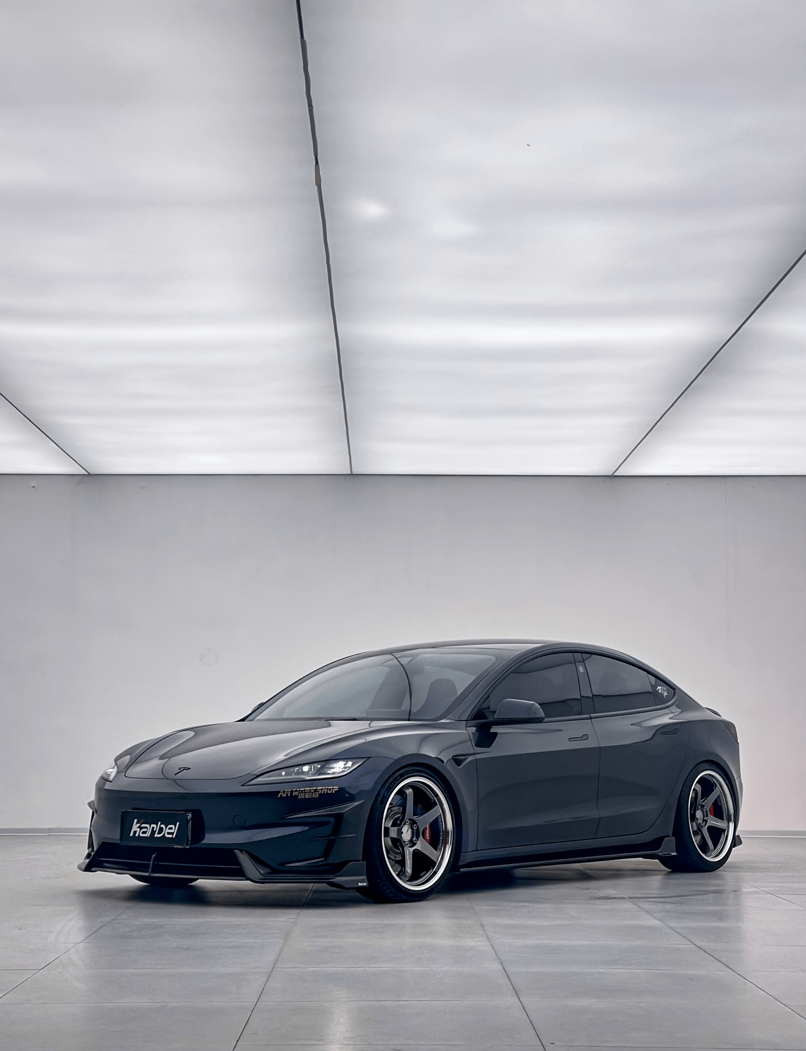KARBEL - TESLA MODEL 3P PERFORMANCE HIGHLAND DRY CARBON FIBER FRONT LIP