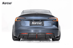 KARBEL - TESLA MODEL 3P PERFORMANCE HIGHLAND DRY CARBON FIBER LED REAR DIFFUSER