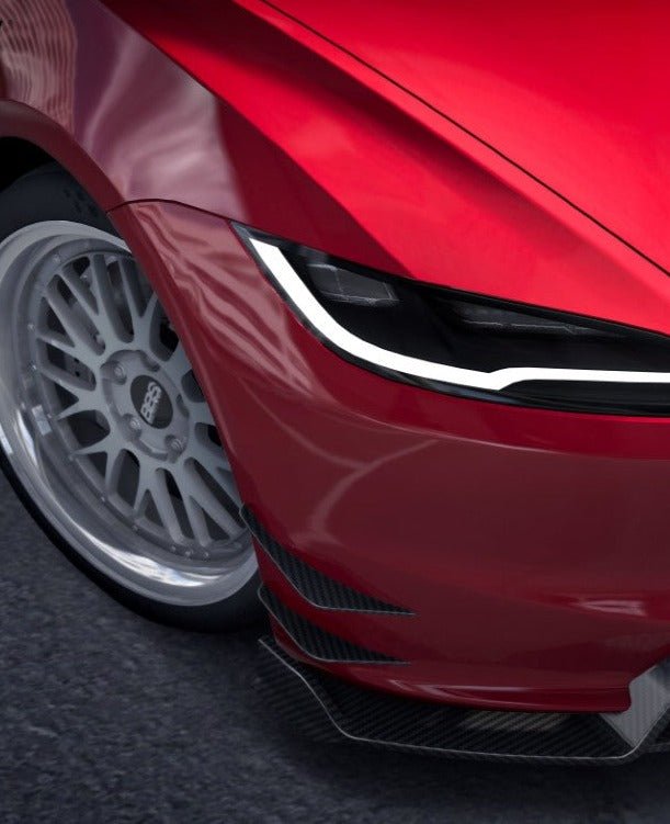 KARBEL- TESLA MODEL HIGHLAND 2024+ CARBON FIBRE FRONT CANARDS