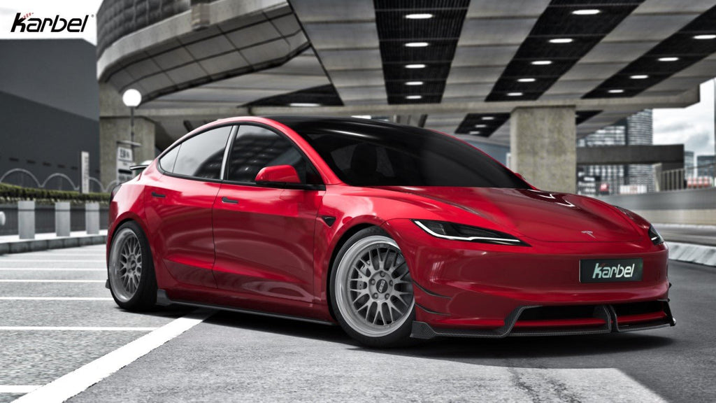 KARBEL- TESLA MODEL HIGHLAND 2024+ CARBON FIBRE FRONT CANARDS