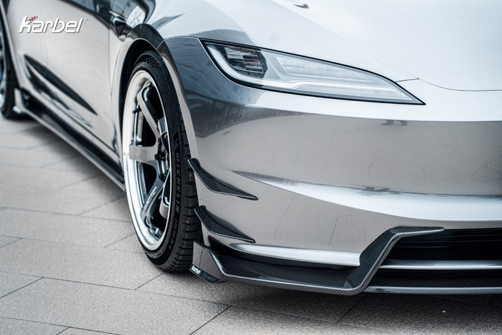KARBEL- TESLA MODEL HIGHLAND 2024+ CARBON FIBRE FRONT CANARDS